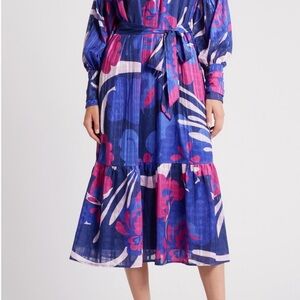 COPY - Floral Blue and Pink Midi Dress